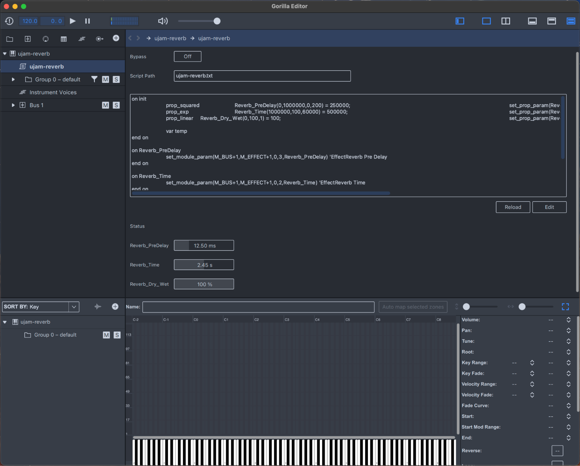 Gorilla Editor - Reverb FX Example