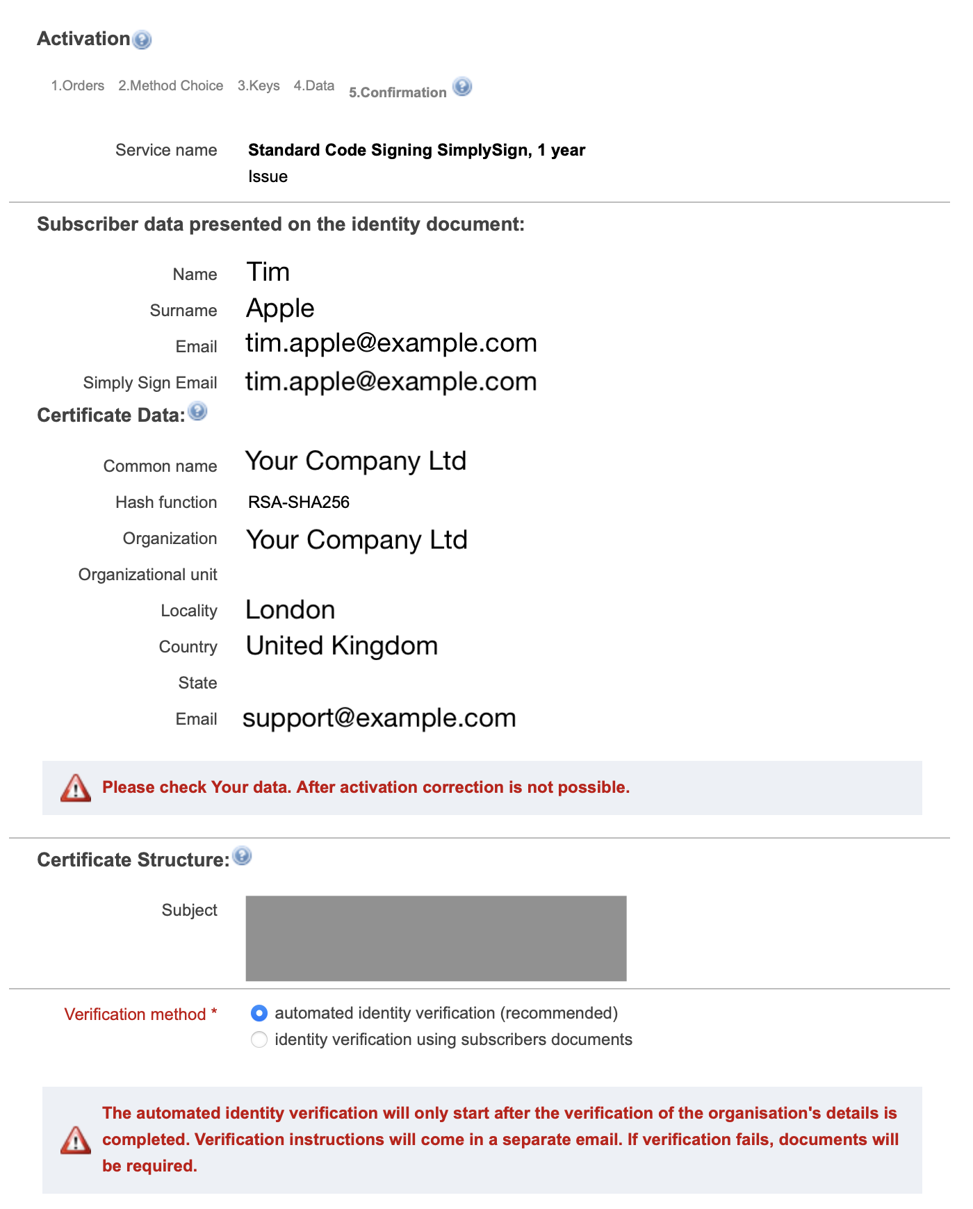 Certificate Form Certificate Form