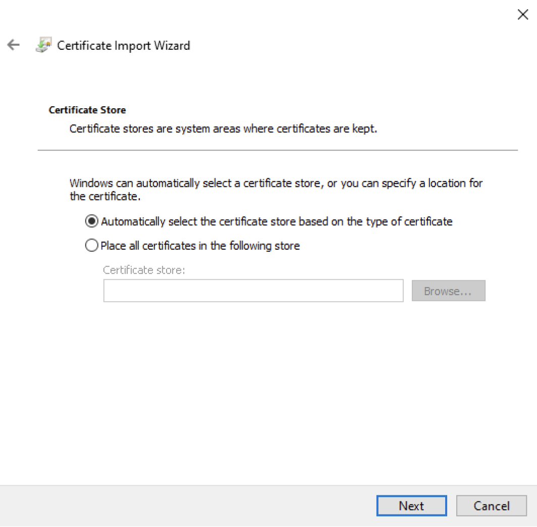 Certificate Import Certificate Import
